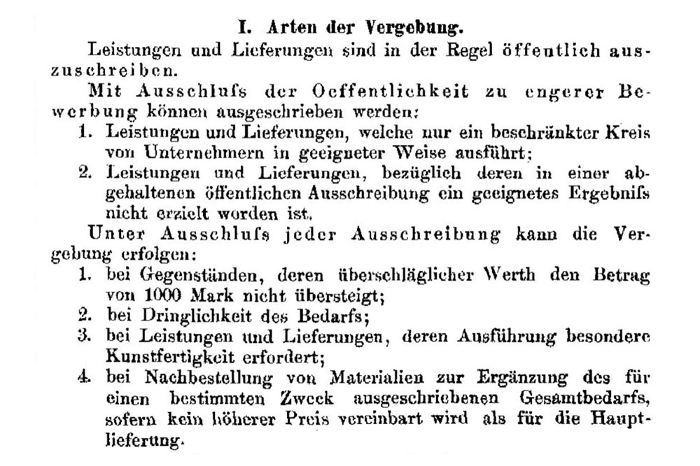 Artikel aus Centralblatt Bauverwaltung vom 25.07.1885 Arten der Vergabe